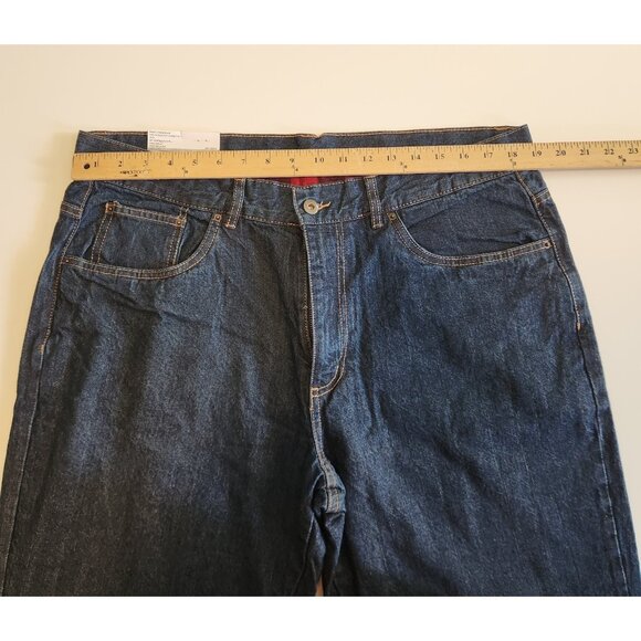 Adventuridge Flannel Lined Jeans Blue Straight Leg‎ Pocket Denim Mens 38x32 NEW - Picture 12 of 13